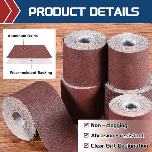 Sandpaper Roll - [2 Inch x 79 Feet 120 Grits] Emery Cloth Roll for Metal Auto Wood Finishing Polishing and Scratches Removing, Aluminum Oxide in Kuwait