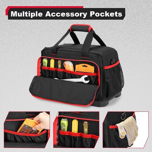 Rexmica Air Compressor Bag Compatible with Milwaukee M18 Inflator 2848-20, Air Pump Carrying Case with Hard Bottom Fit for Milwaukee Tools, Charger, Battery, Tire Inflator Storage Bag (Case Only) in Kuwait