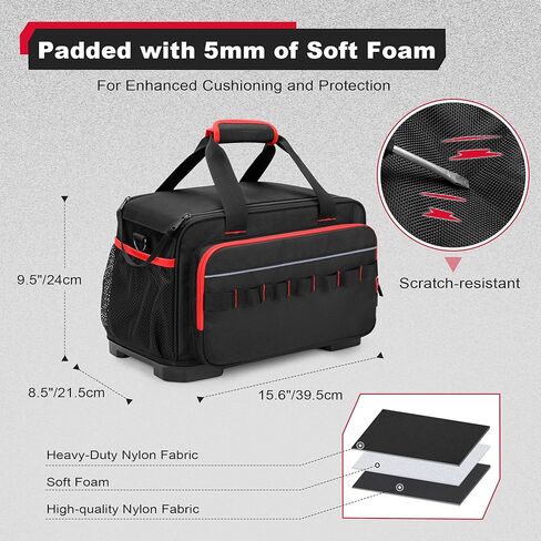 Rexmica Air Compressor Bag Compatible with Milwaukee M18 Inflator 2848-20, Air Pump Carrying Case with Hard Bottom Fit for Milwaukee Tools, Charger, Battery, Tire Inflator Storage Bag (Case Only) in Kuwait