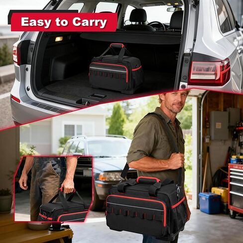 Rexmica Air Compressor Bag Compatible with Milwaukee M18 Inflator 2848-20, Air Pump Carrying Case with Hard Bottom Fit for Milwaukee Tools, Charger, Battery, Tire Inflator Storage Bag (Case Only) in Kuwait
