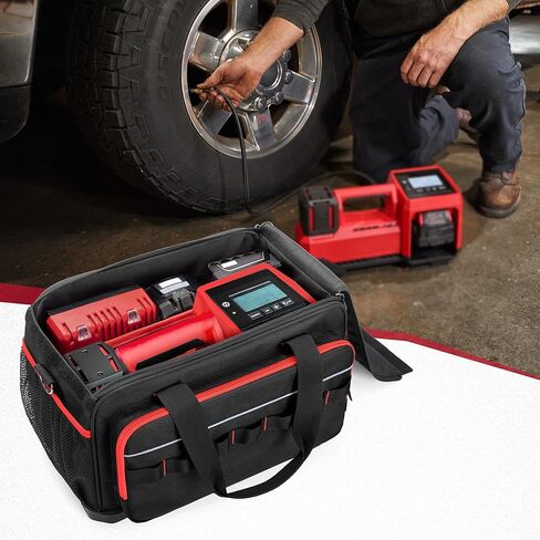 Rexmica Air Compressor Bag Compatible with Milwaukee M18 Inflator 2848-20, Air Pump Carrying Case with Hard Bottom Fit for Milwaukee Tools, Charger, Battery, Tire Inflator Storage Bag (Case Only) in Kuwait