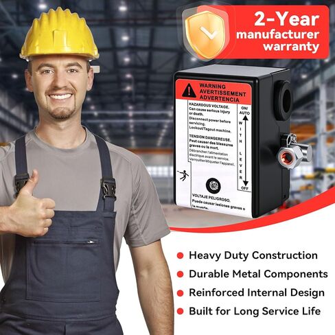 23474570 مفتاح ضغط لشركة Ingersoll Rand، مفتاح ضغط 135/175 PSI لـ Ingersoll-Rand 3-Phase 2340 2475 2545 7100 & 7.5HP 1-Phase 2475 ضواغط الهواء، 4 منافذ 1/4 بوصة FNPT، صمام التفريغ المدمج in Kuwait