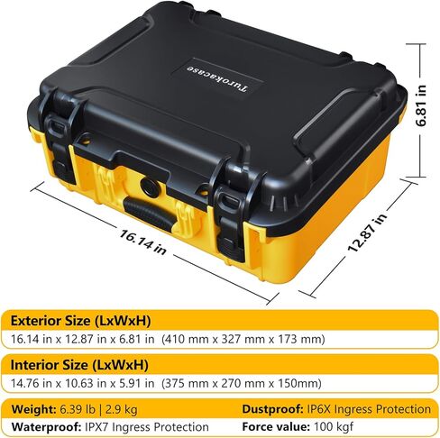 حافظة ضاغط الهواء لمنفاخ الإطارات DEWALT 20V MAX DCC020IB - حقيبة حمل صلبة للتخزين الصلب لمضخة الهواء مقاومة للماء والغبار والصدمات لأدوات DEWALT، البطارية - الحقيبة فقط in Kuwait