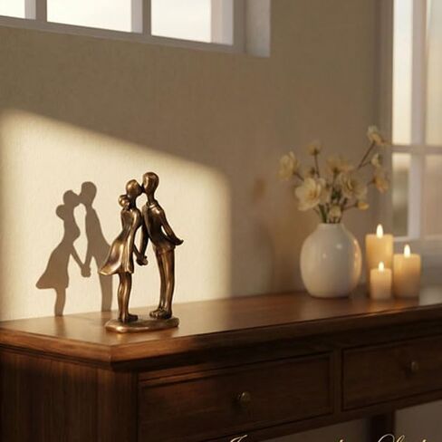 Brillantreal Romantic Resin Couple Statue – Modern Abstract Figurine Decorative Sculpture, Timeless Home Decor Ornament, Wedding for Couple, Husband or Wife, Romantic Gifts for Her in Saudi Arabia