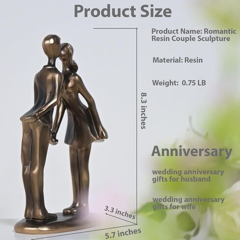 Brillantreal Romantic Resin Couple Statue – Modern Abstract Figurine Decorative Sculpture, Timeless Home Decor Ornament, Wedding for Couple, Husband or Wife, Romantic Gifts for Her in Saudi Arabia