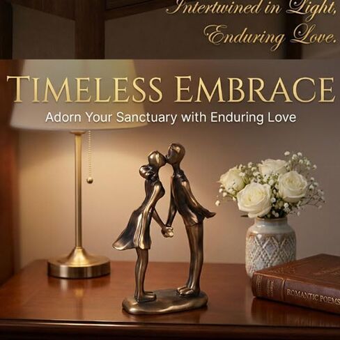 Brillantreal Romantic Resin Couple Statue – Modern Abstract Figurine Decorative Sculpture, Timeless Home Decor Ornament, Wedding for Couple, Husband or Wife, Romantic Gifts for Her in Saudi Arabia
