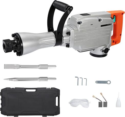 Garvee Electric Demolition Jack Hammer, 1500W Jackhammer Demolition Hammer, 1800 BPM Jackhammer Concrete Breaker with 360° Adjustable Handle, Anti-Vibration System, Complete Kit with Carrying Case in Kuwait