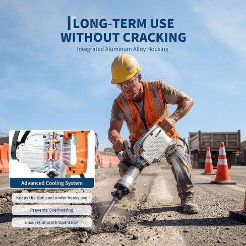 Garvee Electric Demolition Jack Hammer, 1500W Jackhammer Demolition Hammer, 1800 BPM Jackhammer Concrete Breaker with 360° Adjustable Handle, Anti-Vibration System, Complete Kit with Carrying Case in Kuwait
