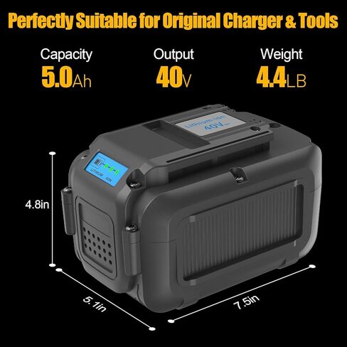 40V 5.0Ah Lithium Ion Battery Replacement for Dewalt 40V Battery DCB404 DCB406 DCB407 Lithium Ion Premium Battery Compatible with Dewalt All 36V 40V Tools in Saudi Arabia