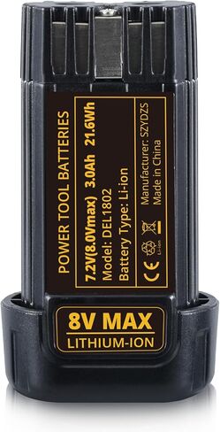 3000mAh Replacement for Dewalt 8v Battery Li-ion Battery Compatible with DEWALT DCB080 DCF680N1 DW4390 DCF680N2 DCF680G2 Cordless Tools 2Packs in Kuwait