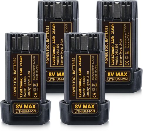 3000mAh Replacement for Dewalt 8v Battery Li-ion Battery Compatible with DEWALT DCB080 DCF680N1 DW4390 DCF680N2 DCF680G2 Cordless Tools 2Packs in Saudi Arabia