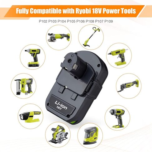 2 Packs 3600mAh 18V Battery Replacement for Ryobi 18V Battery, Compatible with Ryobi 18V Lithium Battery P108 P102 P103 P104 P105 P107 P109 P122 Cordless Power Tools in Kuwait