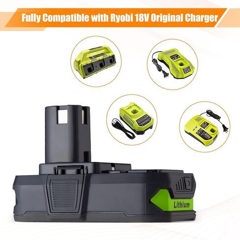 2 Packs 3600mAh 18V Battery Replacement for Ryobi 18V Battery, Compatible with Ryobi 18V Lithium Battery P108 P102 P103 P104 P105 P107 P109 P122 Cordless Power Tools in Kuwait