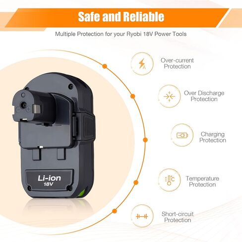 2 Packs 3600mAh 18V Battery Replacement for Ryobi 18V Battery, Compatible with Ryobi 18V Lithium Battery P108 P102 P103 P104 P105 P107 P109 P122 Cordless Power Tools in Kuwait