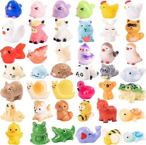 Nerfcareani 110PCS Luminous Mini Resin Animals 16 Styles Miniatures Glow for Miniature Fairy Garden Decoration Accessories Micro Landscape Dollhouse Accessories in Saudi Arabia