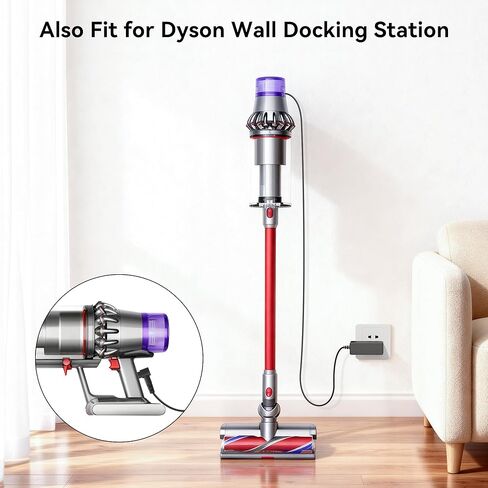 شاحن بديل 30.45 فولت لـ Dyson V10 V11 V12 V15 SV12 SV14 SV16 SV20 SV22، محول إمداد الطاقة لرأس دايسون اللاسلكي المطلق للحيوانات 6FT in Kuwait