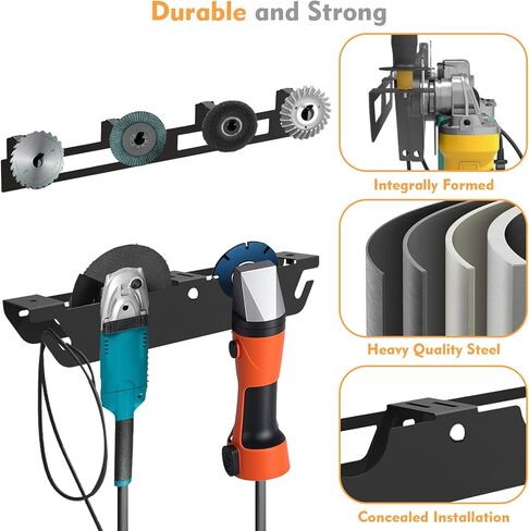Angle Grinder Holder with 4 Discs Hook Rack, Wall Mount Grinder Holder, Grinder Accessories Tool Organizer for Cutters Polishers Workspace Garage in Kuwait