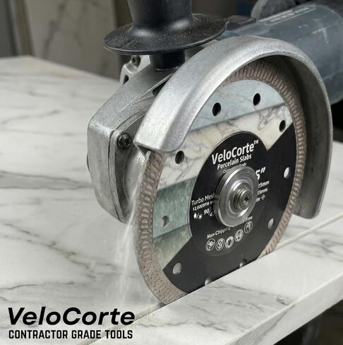 5" Turbo Mesh Ultra Precision Diamond Tile Saw Blade - Porcelain Slab, Dekton - 7/8" Arbor w/ 5/8" Ring, Wet/Dry, 12,200 RPM, 1.4 mm Kerf (VCP1) in Kuwait