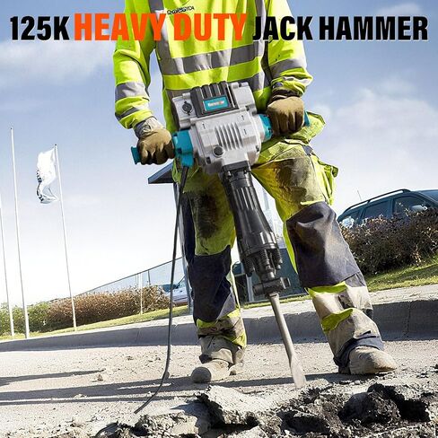 Berserker 2100W 50-Pound Demolition Jack Hammer with 1-3/16" Hex, 17-Amp Corded Electric Heavy Duty Demo Chipping Hammer Concrete/Pavement Breaker with Carrying Case Flat Chisel Bull Point Chisel in Kuwait