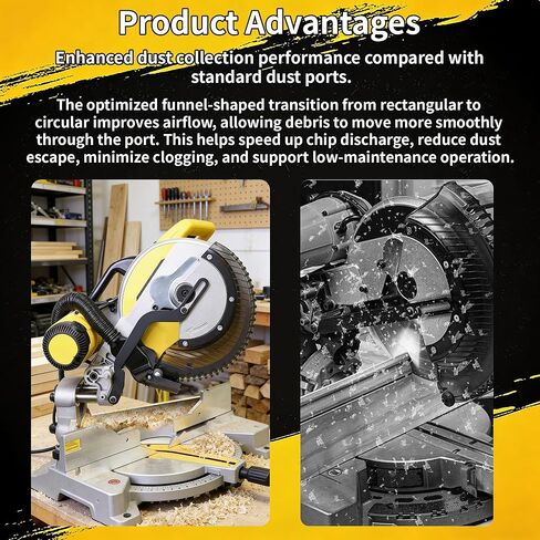 محول تجميع الغبار منشار ميتري لـ DeWalt DWS779 وDWS780، موصل خرطوم مكنسة 5 في 1، ترقية محسنة لجمع الغبار، يناسب ملحقات منشار ميتري المنزلق مقاس 12 بوصة in Kuwait