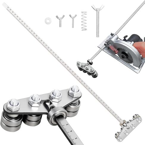 Positioning Calipers for Circular Saw Guide Rail, 20" Stainless Steel Rip Cut Circular Saw Guide for Precise Measurements & Easy Wood Cutting, Adjustable Positioning Calipers for Furniture Making in Kuwait
