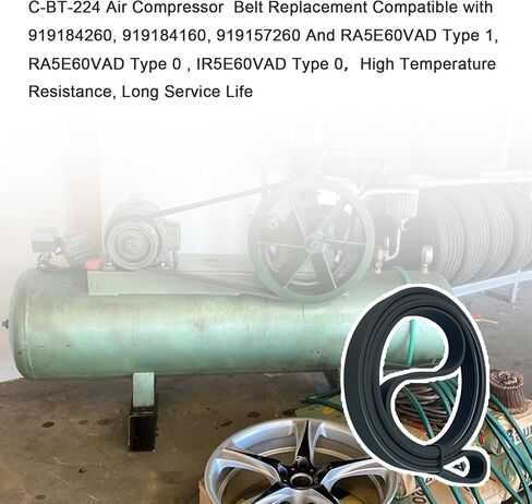 قطعتان من حزام ضاغط الهواء C-BT-224 متوافق مع Se ars Craftsman 919184260، 919184160، 919157260 وDe Vilbiss RA5E60VAD النوع 1، RA5E60VAD النوع 0، IR5E60VAD النوع 0، in Kuwait