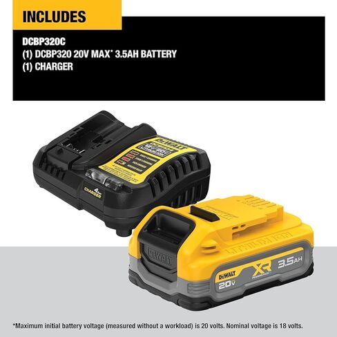 مجموعة أدوات الطاقة والشاحن DEWALT 20V MAX XR POWERSTACK 3.5 Ah (DCBP320C) in Kuwait