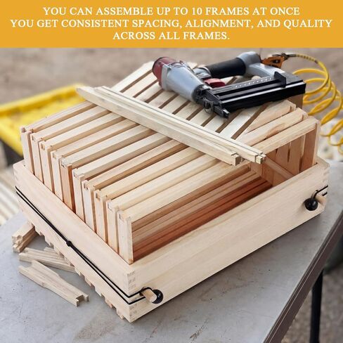Leinuosen 19''×15'' Beekeeping Frame Assembly Jig Beehive Bee Frame Holder Deck Jig 10 at a Time Assembled Deep, Medium, and Also Shallow Frames for Beekeeper Beekeeping in Kuwait