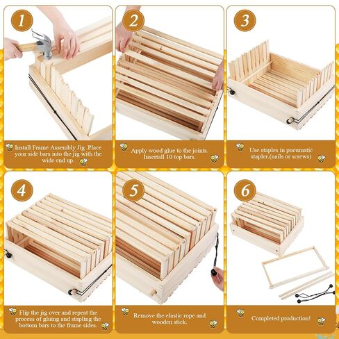 Leinuosen 19''×15'' Beekeeping Frame Assembly Jig Beehive Bee Frame Holder Deck Jig 10 at a Time Assembled Deep, Medium, and Also Shallow Frames for Beekeeper Beekeeping in Kuwait