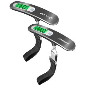 Fosmon Digital Luggage Scale, LCD Display Backlight Temperature Baggage Scale with 110lbs Capacity, Portable Stainless Steel Hanging Luggage Weight Scale with Tare Function for Travelers - Silver in Saudi Arabia