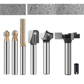 مجموعة لقم التوجيه CNC المكونة من 6 قطع من WSOOX مجموعة مستوى دخول عرقوب 1/4 بوصة للاستخدامات المتعددة للمبتدئين للأخدود على شكل V والأخاديد الدائرية للنقش، والنقر، والشق، والتشذيب، وقطع النقاط، والتغطية، وما إلى ذلك. in Kuwait