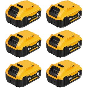 2 Pack 6000mAh Lithium-ion Battery Replacement for DeWalt 20V Max Battery,Compatible with DCB200,DCB201,DCB203,DCB204 High-Capacity Power Pack for DeWalt 20V Cordless Tools and Chargers in Kuwait