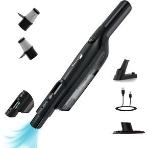 Cordless Handheld Vacuum, Lightweight Portable Hand Vacuum Cleaner with LED Light,Rechargeable Hand Held Vacuum with One-Touch Empty, Powerful Suction for Office, Home,Car,Black in Saudi Arabia