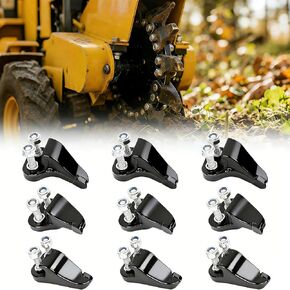Set of 9 Carbide High Speed Cutting Teeth Fits DK2 Stump Grinder Model OPG777 & for Power King Stump Grinder Model PK0803, Black in Kuwait