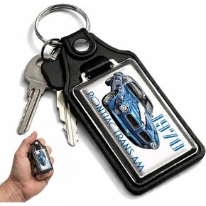 Brotherhood 1970 Blue Trans Am Design Keychain Key Holder Faux Leather Key Ring For Men Heavy Duty Car Keyring For Men and Women in Kuwait