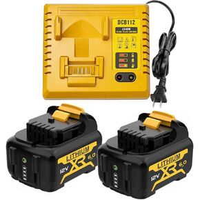 قطعتان من بطارية بديلة بقدرة 6.0 أمبير 12 فولت لجهاز Dewalt 12V Max، طاقة احترافية لإصلاح وبناء السيارات، متوافقة مع DCB120 DCB122 DCB124 DCB127 | ليس لأدوات 20 فولت/18 فولت in Kuwait