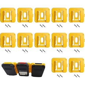 12 Pack Battery Pack Holders Compatible with Dewalt 20V and 60V Battery, Heavy-Duty ABS Wall Organizer Rack with Screws Battery Pack Mount for Garage, Workshop, Job Site in Kuwait