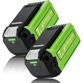 2Pack 40V Replacement for Greenworks 40V Battery, Li-ion 7500mAh Compatible with Greenworks 40V Battery 29462 29472 29252 20202 22262 25322 G-MAX 40 Volt Cordless Power Tools in Kuwait