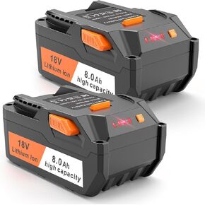 ترقية 8000 مللي أمبير في الساعة لاستبدال بطارية Ridgid 18V 2 حزمة، متوافقة مع R840087 R840085 R840083 R840086 R840084 AC840085 AC840086 AC840087P AC840089 أدوات الحفر اللاسلكية بطارية ليثيوم أيون الطاقة in Kuwait