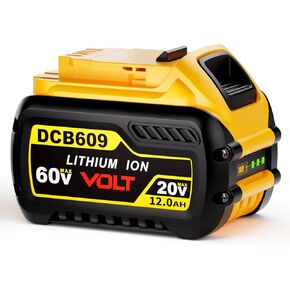 High Capacity 12000mAh 20V/60V MAX Battery Lithium-ion Replacement Compatible with Dewalt 20V/60V Flexvolt Battery DCB606, DCB609, DCB612 Cordless Power Tools (12.0Ah-2 Pack) in Kuwait