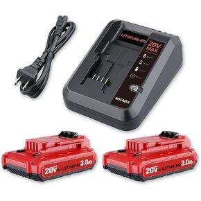 قسط 2 حزمة 3.0ah PCC680L 20V ماكس بطارية وشاحن استبدال لكابل بورتر 20V بطارية متوافقة مع PCC682L PCC685L PCC692L PCC681L PCC600 PCC640 PCC670B أدوات كهربائية لاسلكية in Kuwait