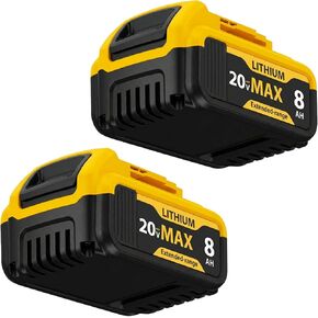 2Pcak 8000 مللي أمبير 20 فولت ماكس بطاريات بديلة لديوالت - متوافقة مع DCB206 DCB200 DCB201 DCB207، تناسب أدوات بطارية ليثيوم أيون 20 فولت in Kuwait