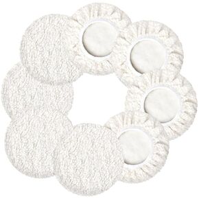 8 PCS Car Buffing Pads for 5" - 6" Orbital Polisher, Lamb Fleece 6 Inch Polishing Pad Cover Waxing Pads, Buffer Polisher Bonnets for Car Polisher White in Saudi Arabia