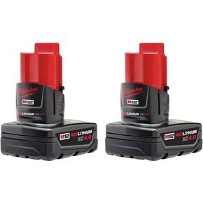 حزمة بطارية Milwaukee M12 12 فولت ليثيوم أيون XC ذات سعة ممتدة 4.0 أمبير (عبوتان) in Kuwait