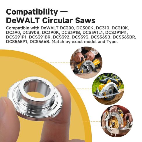 2 حزمة 65010900 650109-00 غسالة المشبك الداخلي، متوافقة مع سلسلة DeWALT DC300 DC310 DC390 وDCS391 DCS392 DCS393 DCS565B مناشير دائرية، استبدال غسالة أربور بمشبك الشفرة in Kuwait