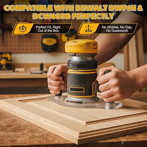 لوحة قاعدة جهاز توجيه بمقابض مزدوجة، قاعدة جهاز توجيه متوافقة مع DeWalt DWP611 وDCW600B، أكريليك سميك 3/8 بوصة لبطانات التوجيه القياسية، ثبات معزز للأعمال الخشبية، 6 بوصة × 10 بوصة in Kuwait