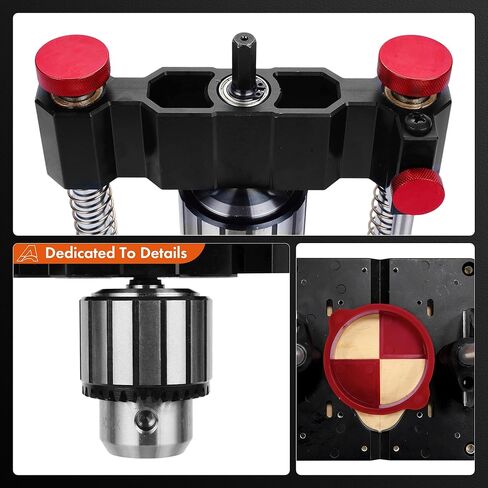 1348 Drill Mate PRO دليل الحفر المحمول عالي التحمل، ظرف بمفتاح 1/2 بوصة، زاوية حفر دقيقة بزاوية 0–60 درجة قابلة للتعديل للثقوب المستقيمة والزاوية، ملحق مكبس الحفر بقاعدة V-Groove in Kuwait
