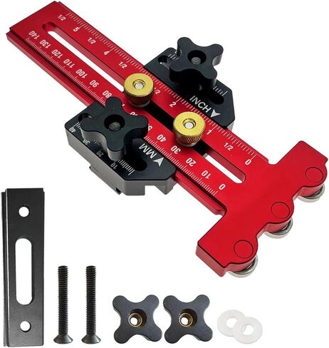 Thin Rip Jig Table Saw Jig Guide,Making Repetitive Narrow Strip Cuts 3 Pulleys Woodworking Tools, Fits for 3/8" X 3/4" T Slot,with Table Saw Band Saw Router Table (RED) in Kuwait