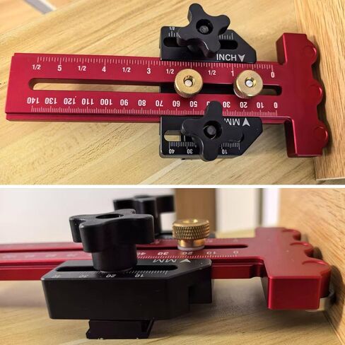 Thin Rip Jig Table Saw Jig Guide,Making Repetitive Narrow Strip Cuts 3 Pulleys Woodworking Tools, Fits for 3/8" X 3/4" T Slot,with Table Saw Band Saw Router Table (RED) in Kuwait