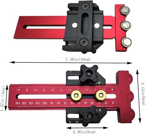 Thin Rip Jig Table Saw Jig Guide,Making Repetitive Narrow Strip Cuts 3 Pulleys Woodworking Tools, Fits for 3/8" X 3/4" T Slot,with Table Saw Band Saw Router Table (RED) in Kuwait